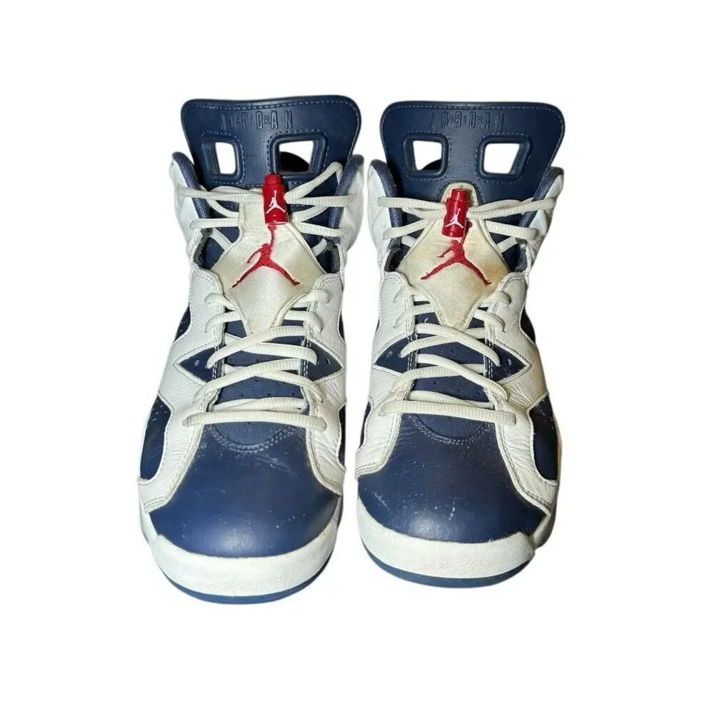 Jordan 6 Retro Olympic 2024 White Varsity Red Navy CT8529-164 Mens 9.5
